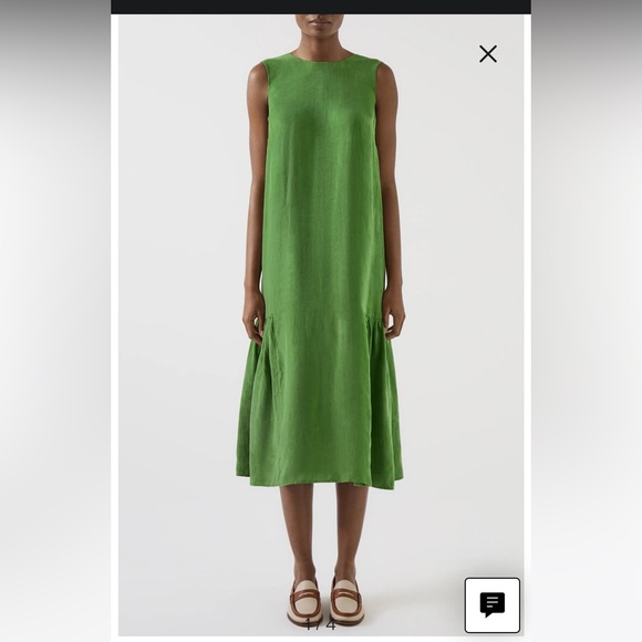 NWOT LK Bennett ARMY GREEN ALMA MIDI DRESS Size 10 - Picture 1 of 11